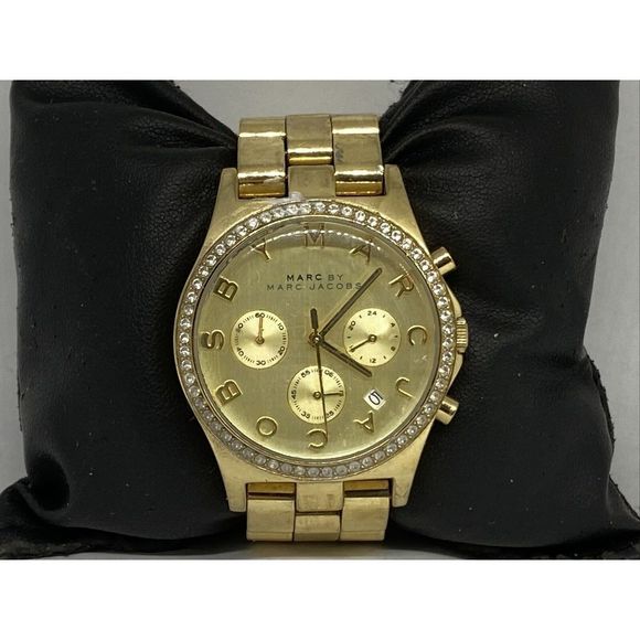 Marc Jacobs MBM3105 Women's Gold Stainless Steel Analog Dial Quartz Watch XX894 - Picture 1 of 12